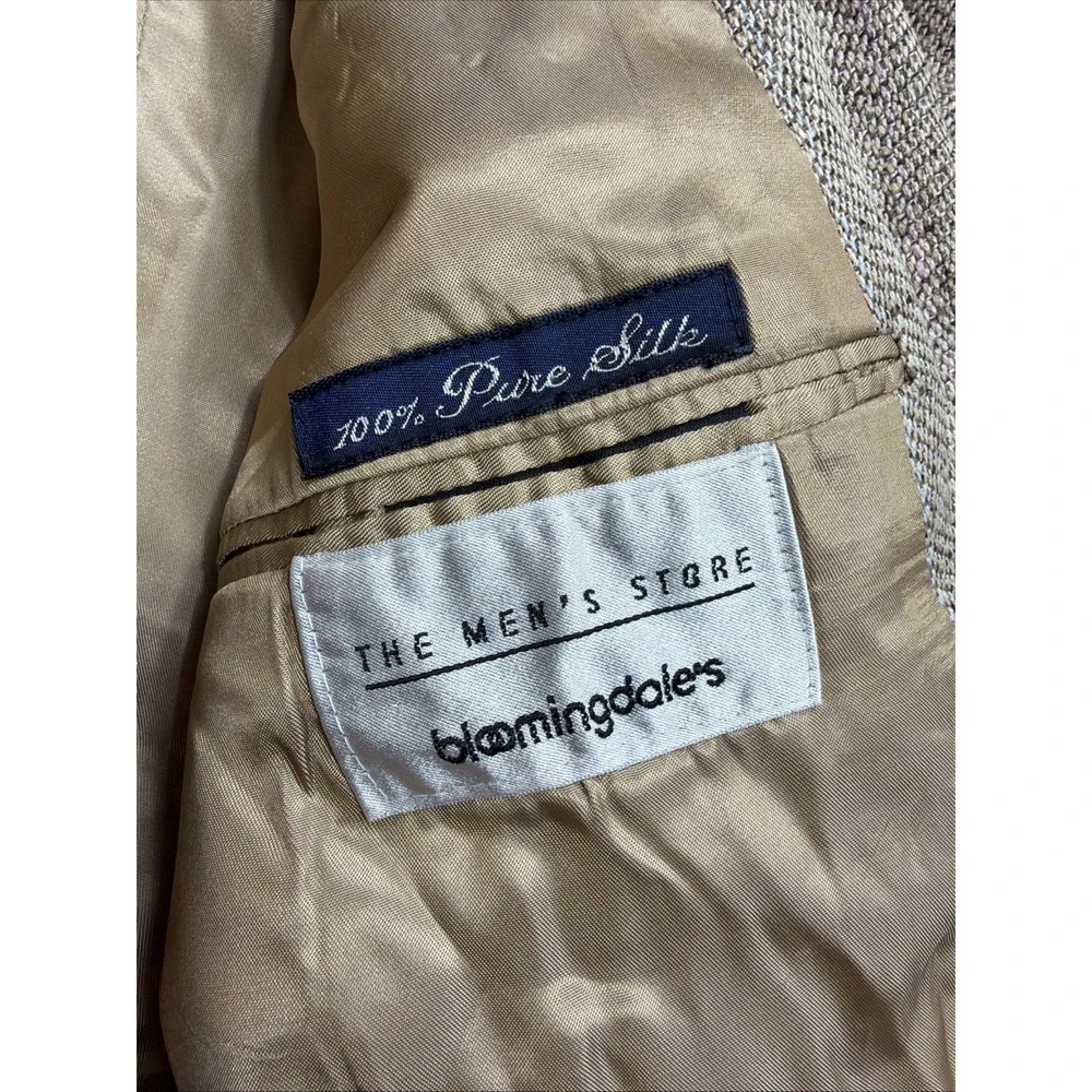 Vintage 1980s BURBERRY‎ Pure 100% Silk Tapestry Woven Sport Coat Blazer Mens 42
